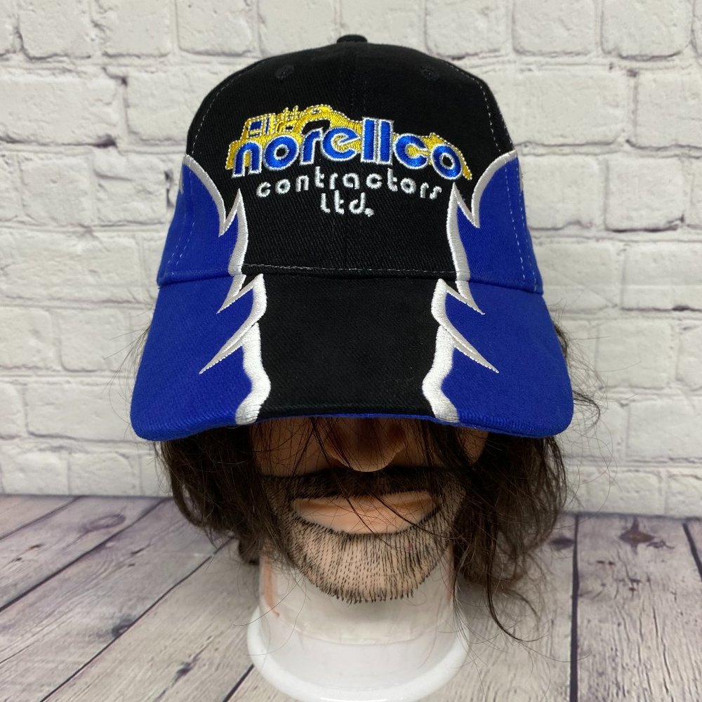 Shark Tooth Hat Cap Strap Back Black NORELLCO Contractors Embroidered One Size